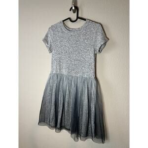 Cat & Jack Gray Dress Sparkly gray tulle skirt girl Size Large 10/12